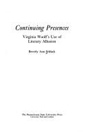 Continuing presences : Virginia Woolf's use of literary allusion /