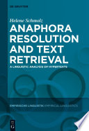 Anaphora resolution and text retrieval : a linguistic analysis of hypertexts /