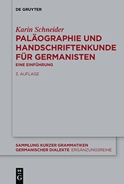 Paläographie und Handschriftenkunde für Germanisten : eine Einführung /