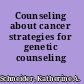 Counseling about cancer strategies for genetic counseling /