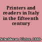 Printers and readers in Italy in the fifteenth century