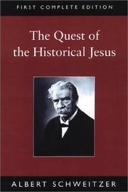 The quest of the historical Jesus /