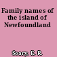 Family names of the island of Newfoundland