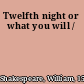 Twelfth night or what you will /