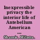 Inexpressible privacy the interior life of Antebellum American literature /
