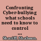 Confronting Cyber-bullying what schools need to know to control misconduct and avoid legal consequences /