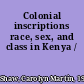 Colonial inscriptions race, sex, and class in Kenya /