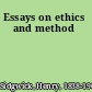 Essays on ethics and method