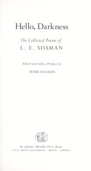 Hello, darkness : the collected poems of L.E. Sissman /