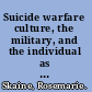 Suicide warfare culture, the military, and the individual as a weapon /