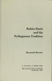 Rubén Darío and the Pythagorean tradition /