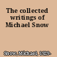 The collected writings of Michael Snow