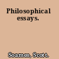 Philosophical essays.