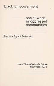 Black empowerment : social work in oppressed communities /