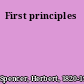 First principles