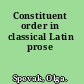 Constituent order in classical Latin prose