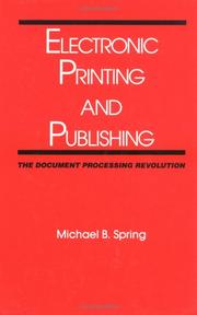 Electronic printing and publishing : the document processing revolution /