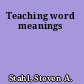 Teaching word meanings