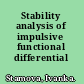 Stability analysis of impulsive functional differential equations