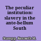 The peculiar institution: slavery in the ante-bellum South
