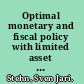 Optimal monetary and fiscal policy with limited asset market participation