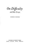 On difficulty ; and other essays /