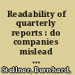 Readability of quarterly reports : do companies mislead investors? /