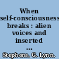 When self-consciousness breaks : alien voices and inserted thoughts /