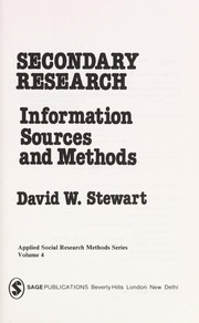 Secondary research : information sources and methods /
