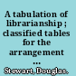 A tabulation of librarianship ; classified tables for the arrangement of all material relating to library economy.