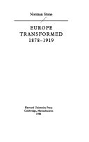 Europe transformed, 1878-1919 /