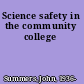 Science safety in the community college