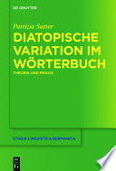 Diatopische variation im Wörterbuch : Theorie und Praxis /