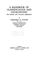 A handbook of classification and cataloguing for school and college librarians,