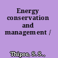 Energy conservation and management /