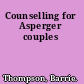 Counselling for Asperger couples
