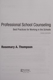 Professional school counseling : best practices for working in the schools /