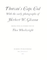 Thoreau's Cape Cod, with the early photographs of Herbert W. Gleason /