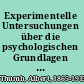 Experimentelle Untersuchungen über die psychologischen Grundlagen der sprachlichen Analogiebildung