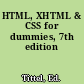 HTML, XHTML & CSS for dummies, 7th edition