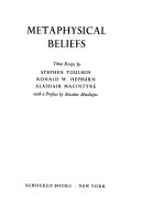 Metaphysical beliefs ; three essays /