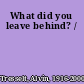 What did you leave behind? /