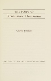 The scope of Renaissance humanism /