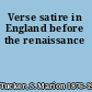 Verse satire in England before the renaissance