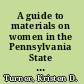 A guide to materials on women in the Pennsylvania State University Archives /