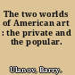 The two worlds of American art : the private and the popular.