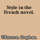 Style in the French novel.