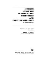 Modern language performance objectives and individualization ; a handbook /