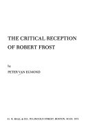 The critical reception of Robert Frost /