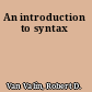 An introduction to syntax